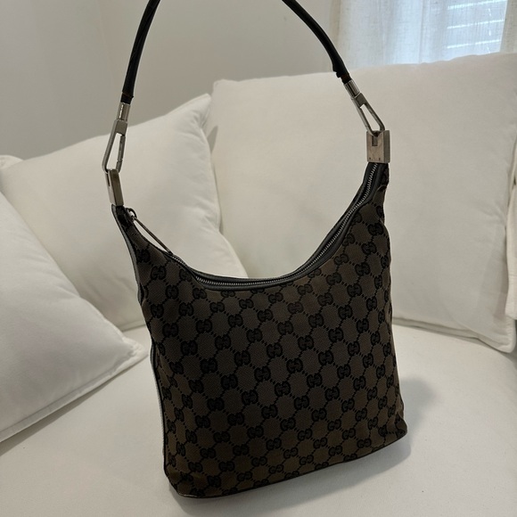 Gucci Dark Canvas hobo leather Shoulder Bag - Picture 5 of 16
